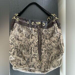 RARE Y2K Coach 17772 Madison Python Snakeskin DrawString Hobo Purse